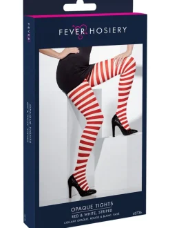Gestreepte Panty Rood en Wit