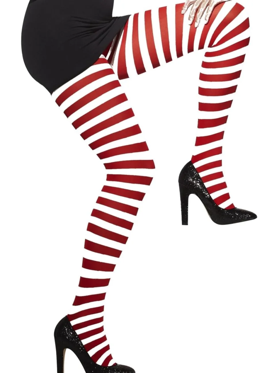 Gestreepte Panty Rood en Wit