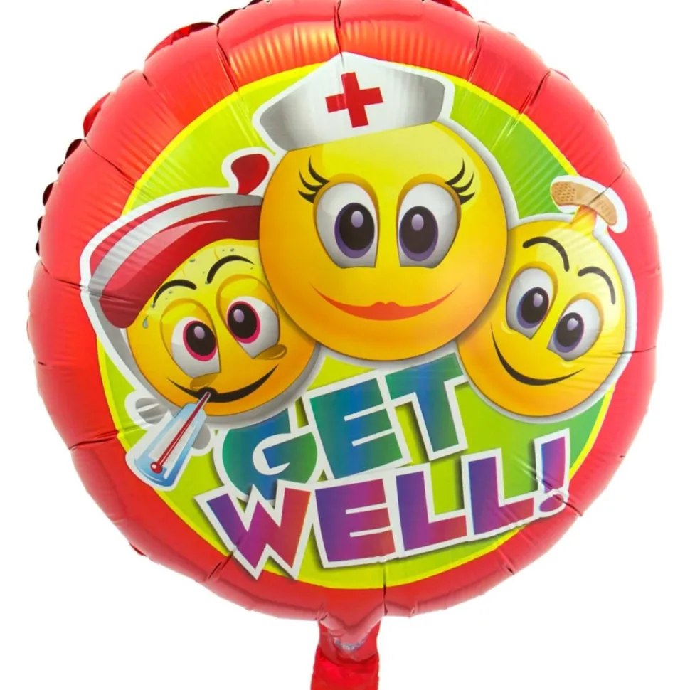 Get Well Soon Folie Ballon Smiley Leeg 45cm