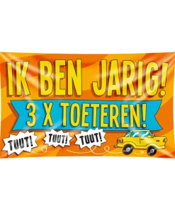 Gevelvlag Ik Ben Jarig 3x Toeteren! 1,5m