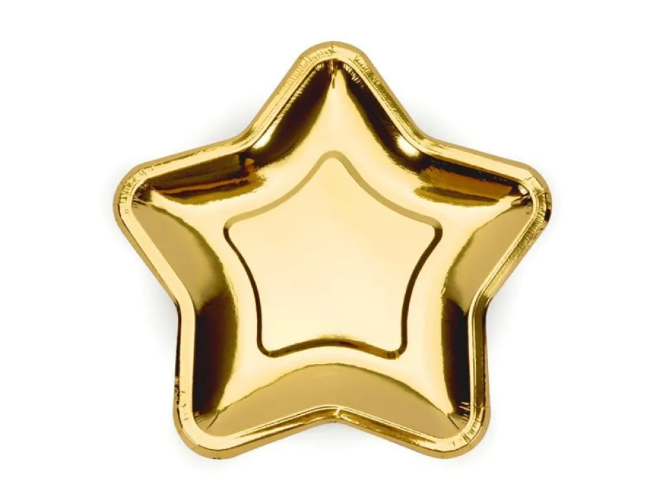 Gouden Borden Ster 18cm 6st