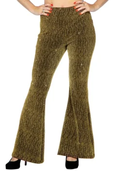 Gouden Broek Dames Flared Glitter