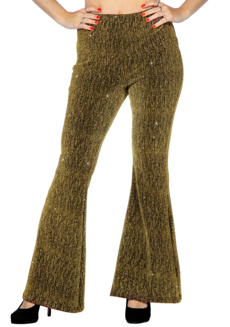 Gouden Broek Dames Flared Glitter