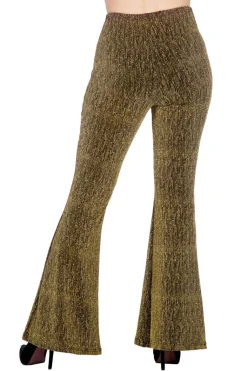Gouden Broek Dames Flared Glitter