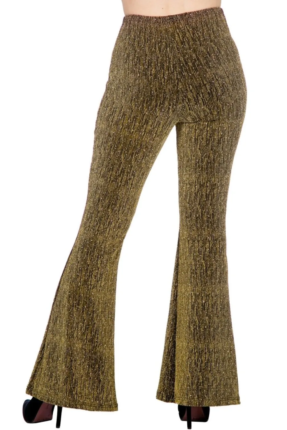 Gouden Broek Dames Flared Glitter