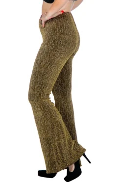 Gouden Broek Dames Flared Glitter