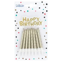 Gouden Happy Birthday Kaarsen 16st