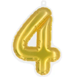 Gouden 4 Jaar Stickers Folieballon 20cm