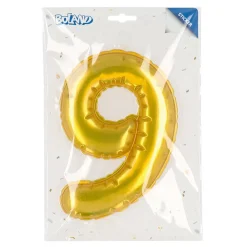 Gouden 9 jaar Stickers Folieballon 20cm