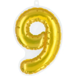 Gouden 9 jaar Stickers Folieballon 20cm