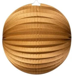 Gouden Lampion Rond Metallic 23cm