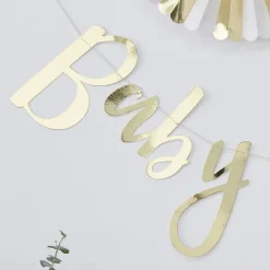 Gouden Letterslinger Baby Shower 1,5m