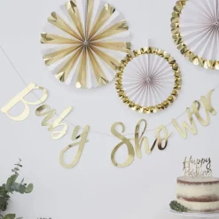 Gouden Letterslinger Baby Shower 1,5m