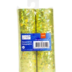 Gouden Serpentines Holografisch 4m 18 ringen 2st
