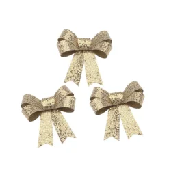 Gouden Strik Glitters 12,7cm 3st