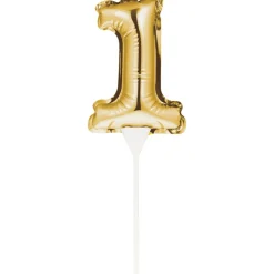 Gouden Taarttopper 1 Jaar Folie Ballon 13cm