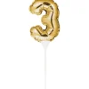 Gouden Taarttopper 3 Jaar Folie Ballon 13cm