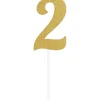 Gouden Taarttopper 2 Jaar 5x8cm