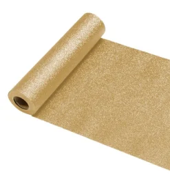 Gouden Tafelloper Glitter 30Cm 5m