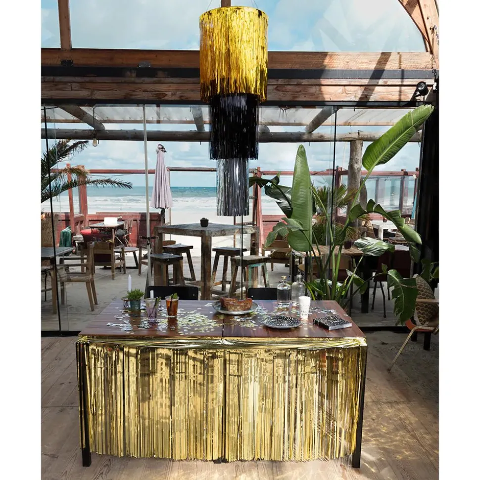 Gouden Tafelrok Matallic 3m