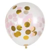 Goud Roze Confetti Ballonnen 30cm 5st