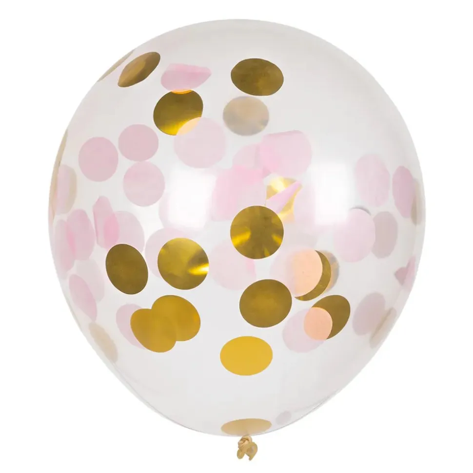 Goud Roze Confetti Ballonnen 30cm 5st