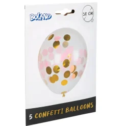 Goud Roze Confetti Ballonnen 30cm 5st