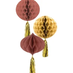Goud Roze Honeycomb 30cm 3st