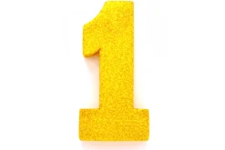Goud Tafeldecoratie Cijfer 1 Glitter 20,5cm