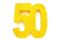 Goud Tafeldecoratie Cijfer 50 Glitter 20,5cm