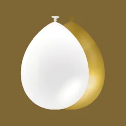 Goud Witte Ballonnen 30cm 10st