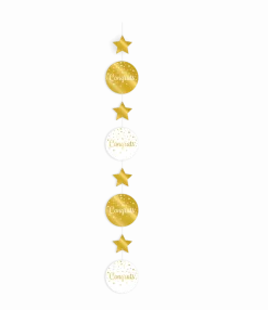 Goud Witte Hangdecoratie Congrats 17cm