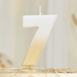 Goud Witte Kaars 7 Jaar 5cm