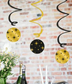 Goud Zwarte Hangdecoratie Sterren 17cm