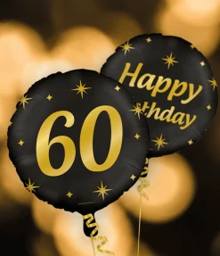 Goud Zwarte Helium Ballon 20 Jaar Leeg