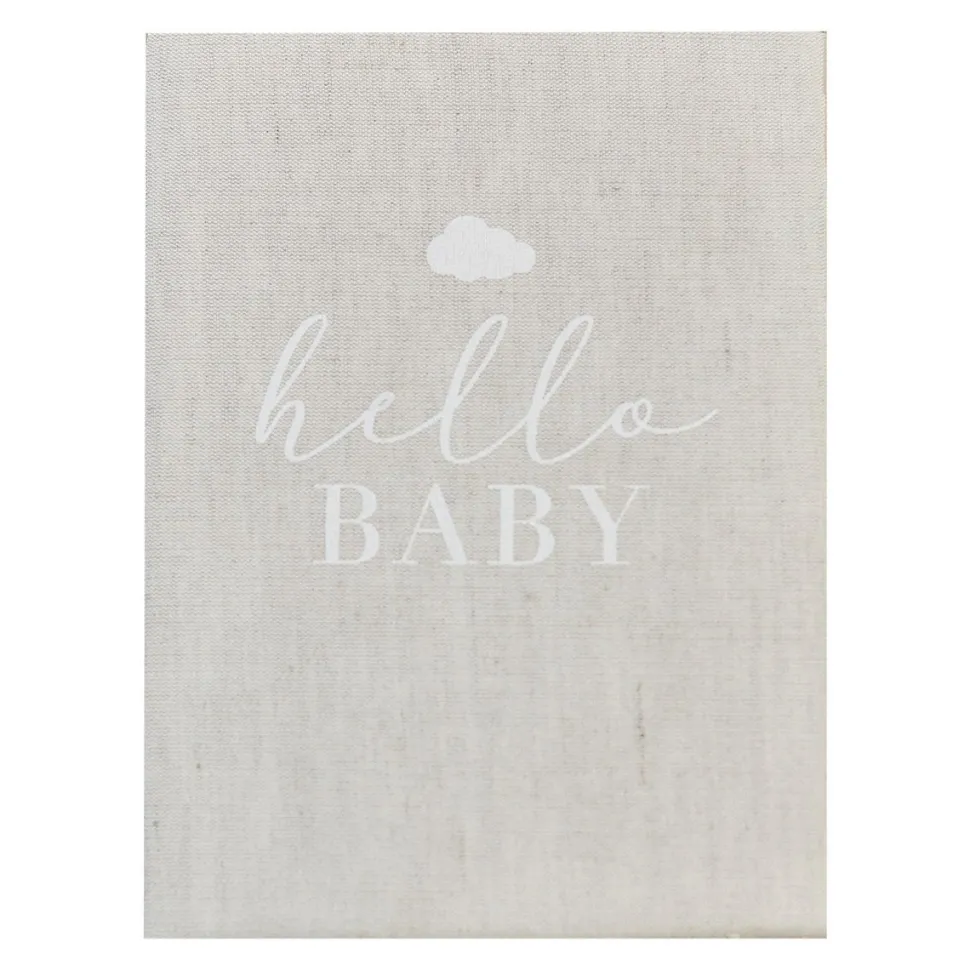 Grijze Gastenboek Hello Baby 16cm