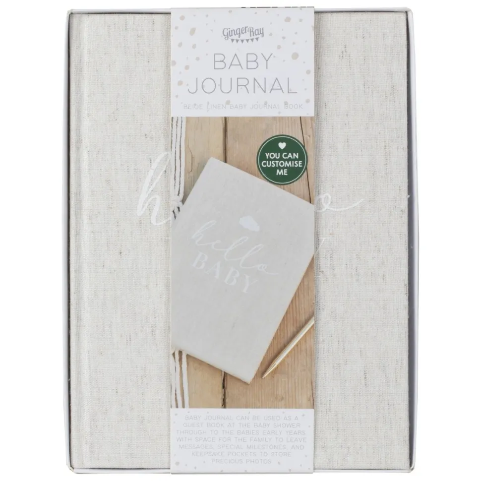 Grijze Gastenboek Hello Baby 16cm