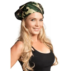 Groene Bandana Comuflage 52cm