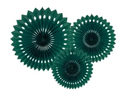 Groene Papieren Waaiers 20cm 3st