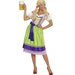 Groen Paarse Dirndl Jurk Oktoberfest Dames