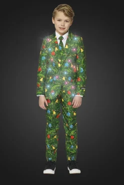 Groen Pak Kerstmis Met Licht Kind