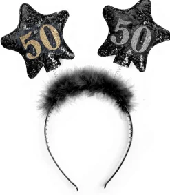 Haarband 50 Jaar Sterren Zwart