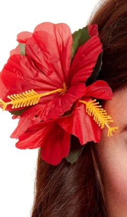 Haarbloem Rood Deluxe 14cm