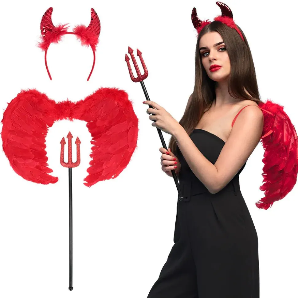Halloween Accessoireset Dames Duivel 3 delig