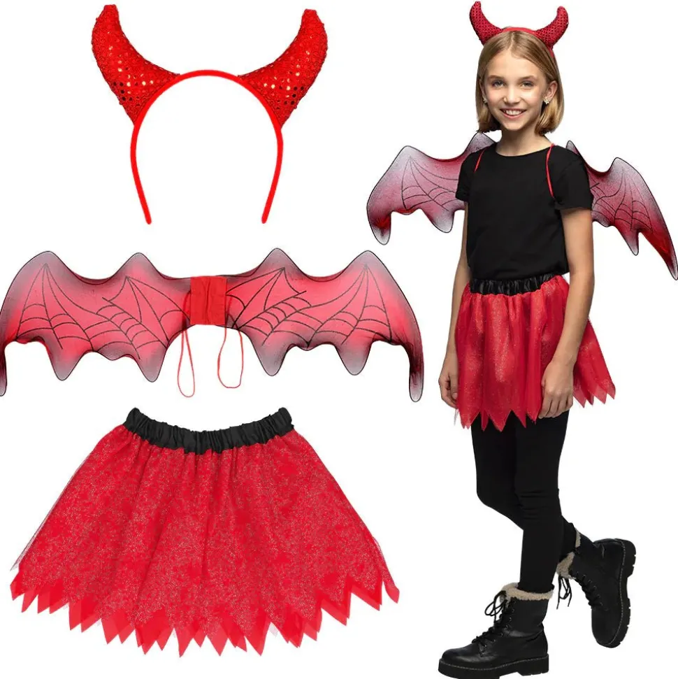 Halloween Accessoireset Meisje Duivel 3 delig