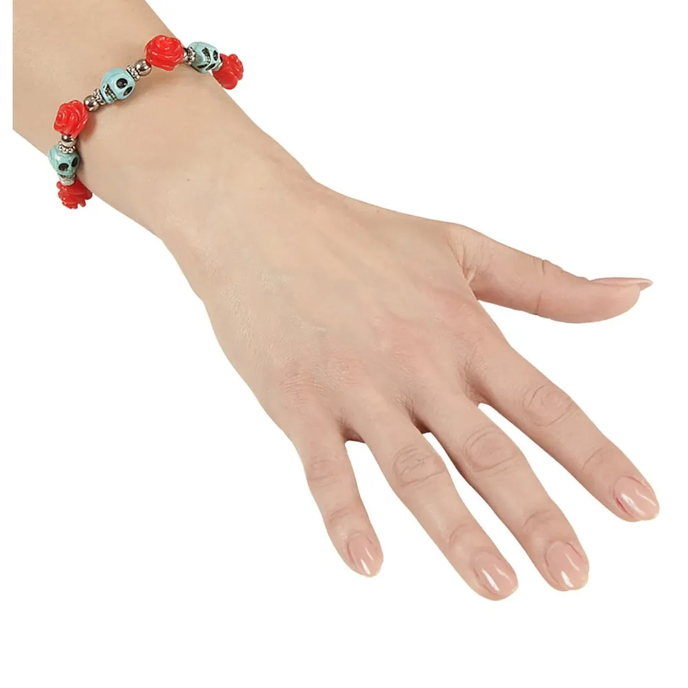 Halloween Armband Rood Blauw Schedel