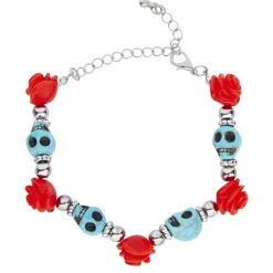 Halloween Armband Rood Blauw Schedel