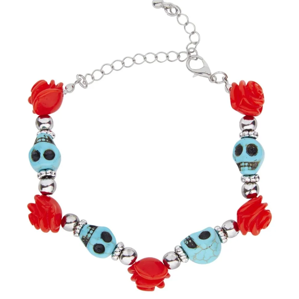 Halloween Armband Rood Blauw Schedel