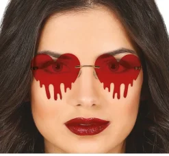 Halloween Bril Hart Met Bloeddruppels