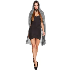 Halloween Cape Glitter Zilver 1,4m